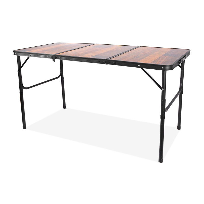 Aga Table de camping pliant 120x60x37/66 cm Marron