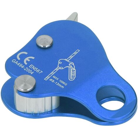 Agarre para Cuerda de Escalada, aleación de Aluminio, Tope de Bloqueo automático, descensor, tapón de Agarre para Cuerda de Escalada de 8 a 13 mm para Escalada al Aire Libre y