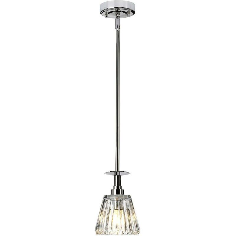 Elstead Lighting - Elstead Agatha - 1 Light Ceiling Pendant Light Polished Chrome IP44, G9