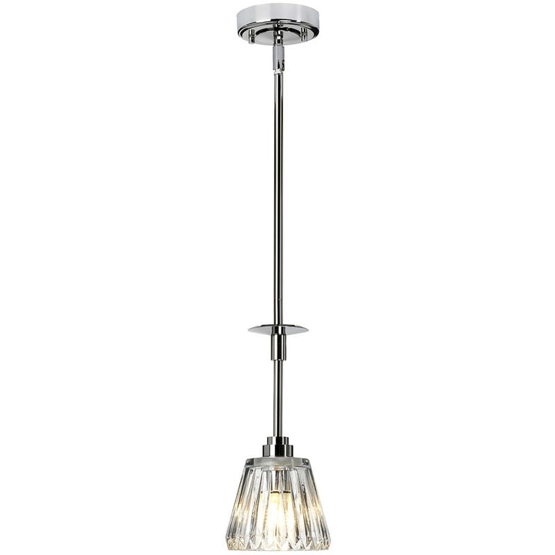 Agatha - 1 Light Ceiling Pendant Light Polished Chrome IP44, G9 - Elstead