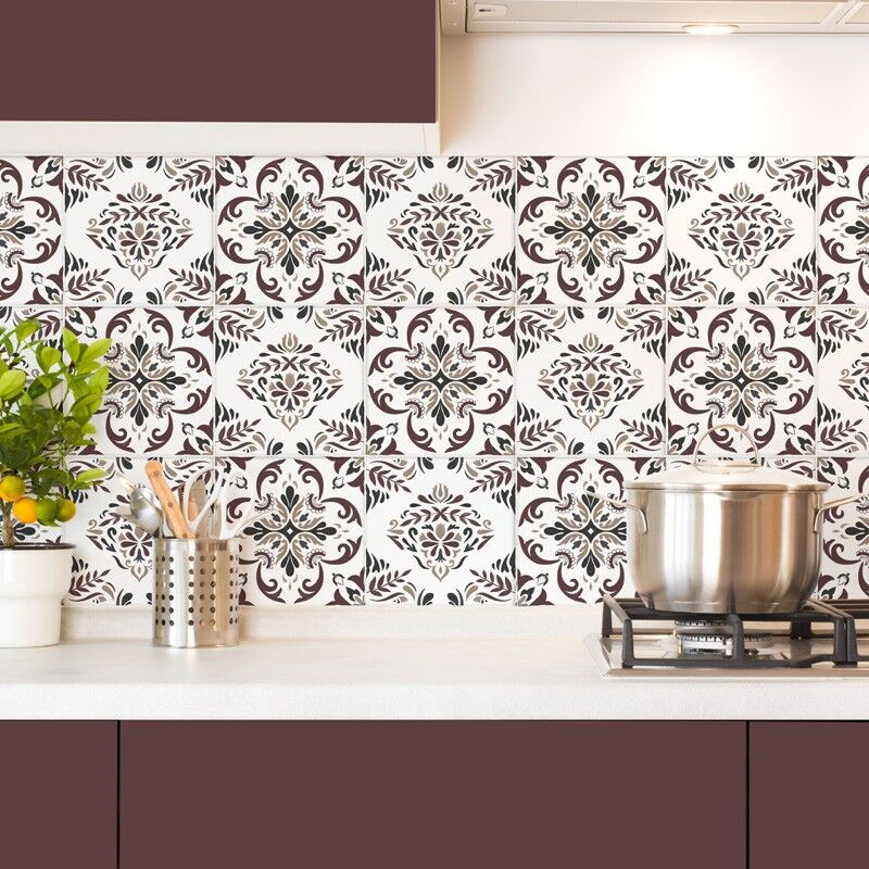 Agathe - Crédence Cuisine en aluminium Bordeaux