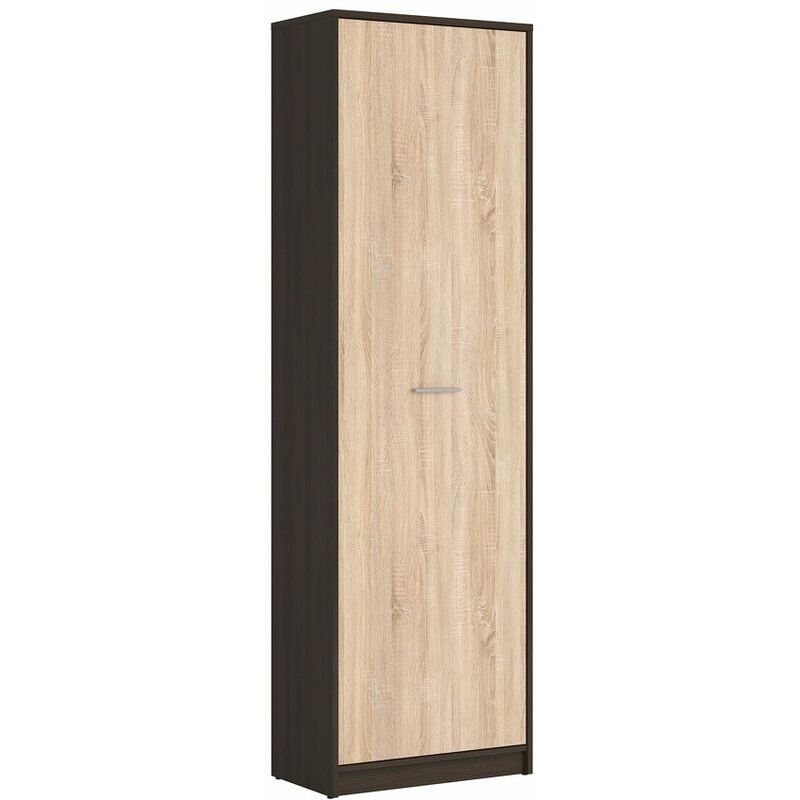 

AGATTA | Mueble de oficina para sala de estar | Estilo escandinavo | 197x60x34 cm | estantes espaciosos | Panel de melamina - Wengue/Sonoma