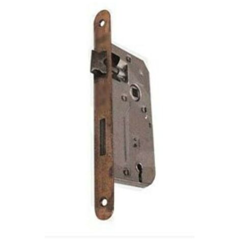 AGB - SERRATURA DA INFILARE PER PORTE INTERNE (B10) PATENT PICCOLA D70 F20 E40 CON BORDI TONDI - BRONZATA