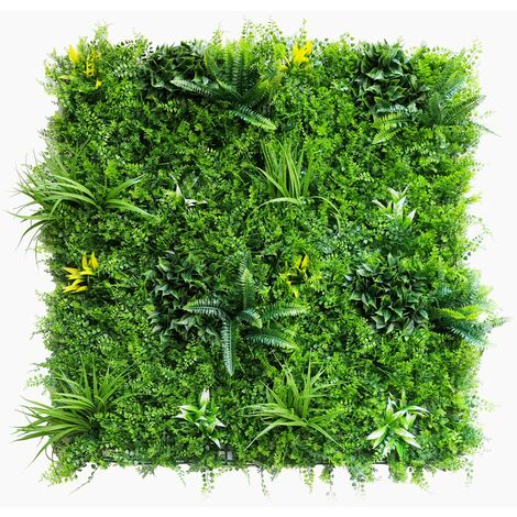 Agco – Mur végétal artificiel fougère dense 1 m² – Résistant aux intempéries – Brise vue naturel sans entretien – 1820 feuilles par m²