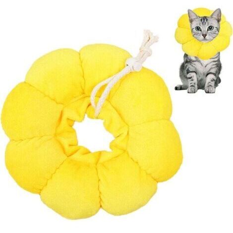 AGE 1 pièce élisabéthain Collar, Collier de Récupération pour Chat Collerette de Protection Ajustable Soft Edge Respirant Conçu Collier de Protection pour Animal de Compagnie, Fleur du , Taille XS