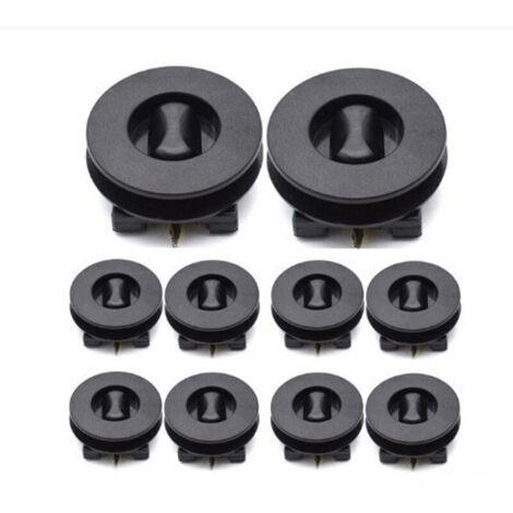 AGE 10pcs Tapis de voiture Tapis de fixation Tapis anti-slip Twist Clip en plastique Fixation Fixation Noir Dual Couche Retraite Pinces Porte-pinces