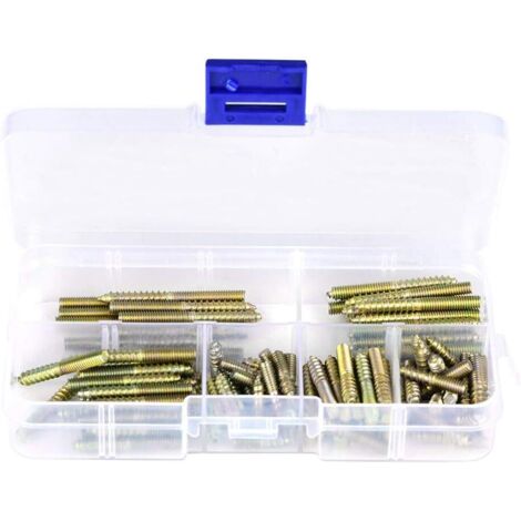 AGE 110pcs M4 Boulon Fileté à Double Extrémité pour Boulon de Suspension de Connecteur de Meubles de Travail du Bois4  16/20/25/30/35/40mm