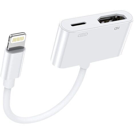 AGE Adaptateur HDMI pour iPhone vers TV, [Certifié Apple MFi]1080P Adaptateur Lightning AV numérique, Plug et Play écran de synchronisation Connecteur HDMI pour iPhone et iPad,Compatible avec tous les
