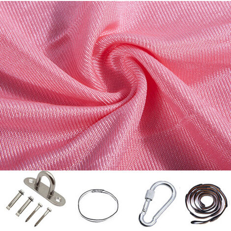 AGE Balançoire de thérapie sensorielle pour enfants, intérieur-extérieur 360 ° Hamac pour enfants balançoire élastique thérapie étreinte chaise suspendue 280150CM (rose)Accessoires inclus