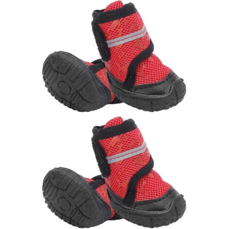 AGE Bottes pour Chien Chaussures pour Chien Confortables et Respirantes Rouge
