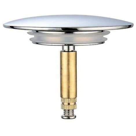 AGE Bouchon de Baignoire,70 mm, avec Double Joint, Réglable en Hauteur, Bouchon de Baignoire Universel, Clapet de Lavabo, en Laiton Trempé avec Finition Chromée, Bonde de Baignoire Antirouille