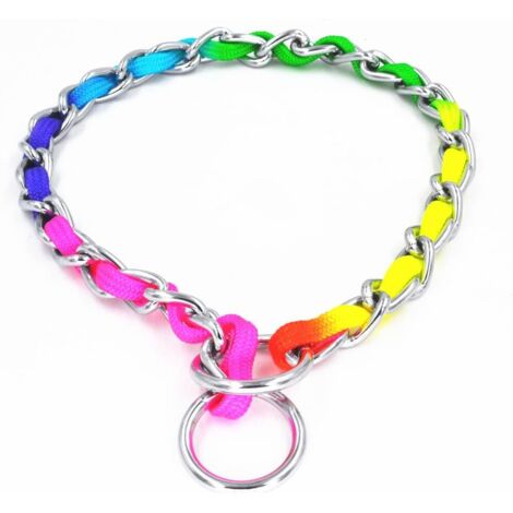 AGE Collier de dressage chaîne de dressage en acier inoxydable pour animaux de compagnie adapté aux petits et moyens chiens