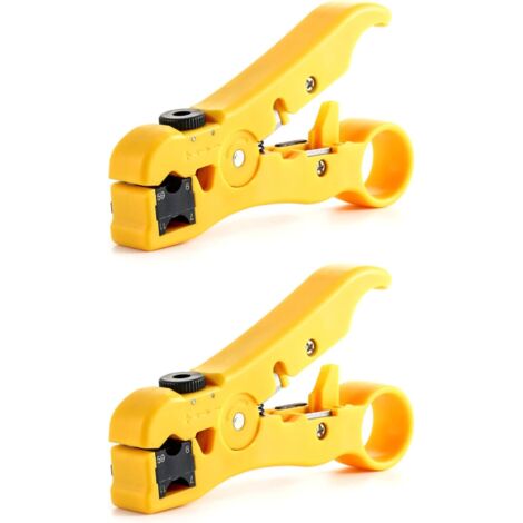AGE Coupe-câble, outil coupe-câble/dénudeur universel 2 pièces pour câbles coaxiaux RG59, RG6, RG7 et RG11, catégorie câble-CAT6 CAT5 CAT3