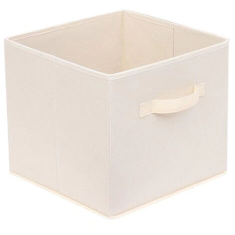 AGE Ensemble de cubes de rangement, panier de rangement pliable carré pour jouets, vêtements, chambre d'enfant - (313131cm) - Beige