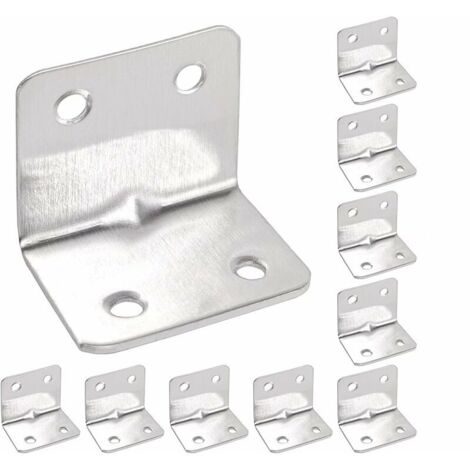 AGE Équerre d'assemblage,10 Pièces Equerres de Fixation Équerre 90 Degrés Angle Droit Coin Support, L en Forme de Meubles Fixation Corner Brace Joint Coin Connecteur