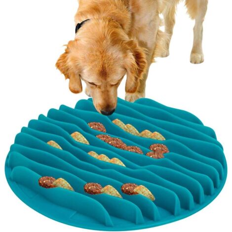 AGE Grand bol de nourriture lente pour chien, bol d'interaction pour animaux de compagnie, bol de prévention de la boulimie pour chien et chat, favorise une alimentation saine et une digestion lente b
