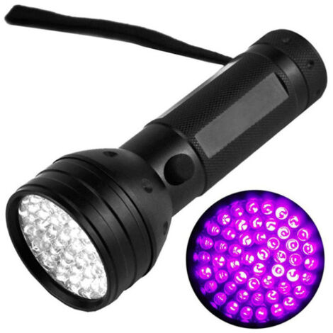 AGE Lampe torche UV 51 LED, Lampe torche UV avec lumière noire, lampe torche UV puissante, lampe torche UV pour urine animale, résine, détecteur UV à lumière noire (noir)