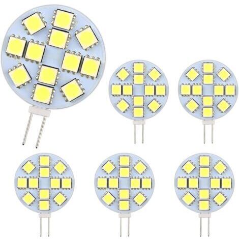 AGE Lot de 10 Ampoules LED G4 DC 12V Non Dimmables Blanc 6000K Remplacement pour Ampoules Halogènes 20W pour Cuisine Camping-Car RV Remorque Bateau