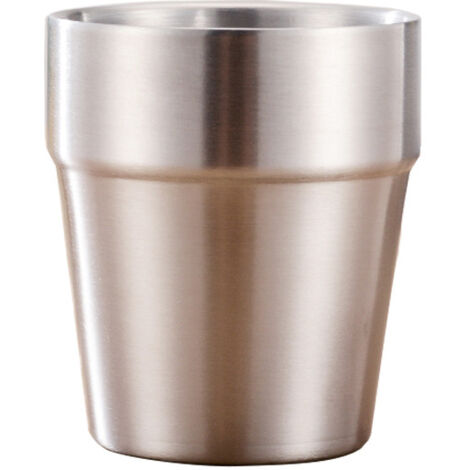 AGE Lot de 2 tasses en acier inoxydable à double paroi pour barbecue, maison, bureau, fête, conduite.