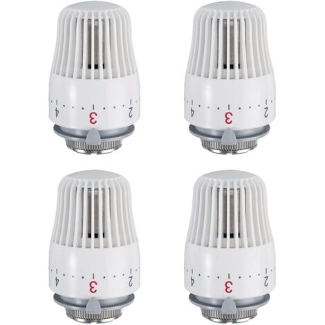 AGE Lot de 4 Tête Thermostatique, Tête de Remplacement de Vanne de Radiateur, Robinet Thermostatique Radiateur