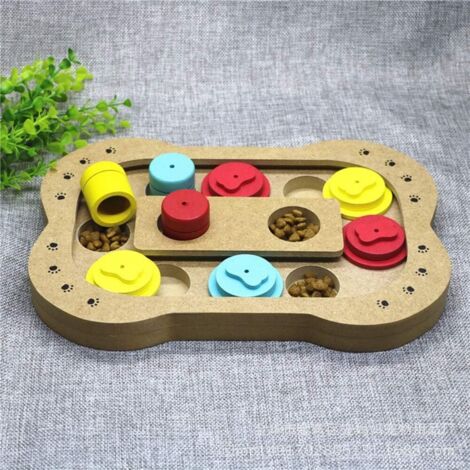 AGE Mangeoire pour animaux de compagnie bol de nourriture pour animaux de compagnie bol pour chien jouets éducatifs amusants ustensiles en bois vert nourriture lente Anti-acariens fournitures pour ani