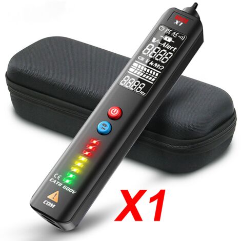 AGE Nouveau testeur de détecteur de tension X1 X2 multimètre intelligent thermomètre infrarouge sans contact affichage EBTN fil en direct crayon de Test NCV