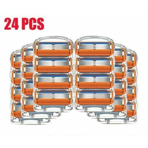 AGE Orange cinq couches en acier inoxydable manuel lames de rasoir lames de rechange 24 lames