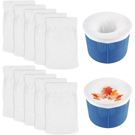 AGE Piscine Chaussettes d'Écumeur,10 Chaussettes de Skimmer De Piscine,Filtre de piscine,Panier de skimmer,Protection de filtre,Prefiltre Pour Piscine,Pool Skimmer Socks pour Filtres,Chaussettes Skimm