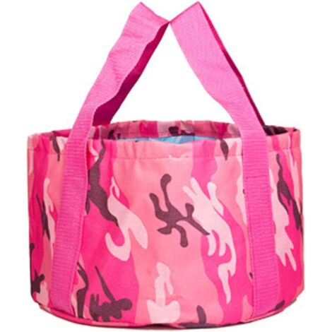 AGE Pliant portable bassin d'eau voyage extérieur seau 15L voyage pied bassin voyage stockage lavage visage rose rouge