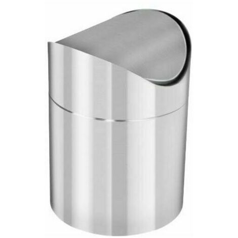 AGE Poubelle de bureau en acier inoxydable Mini petite taille maison salon chambre Bureau sur la tête de lit poubelle argent