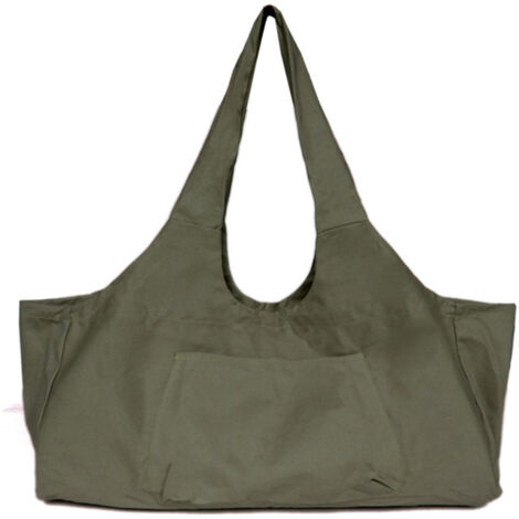 AGE Sac de yoga en toile de grande capacité pour le fitness et le corps de fitness Organisateur pour tapis de yoga et vêtements de danse - vert armée, 74 x 23 x 30 cm, une poche intérieure de 3727 cm,