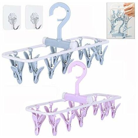 AGE Séchoirs à linge pliables portables pour vêtements et chaussettes - Lot de 2