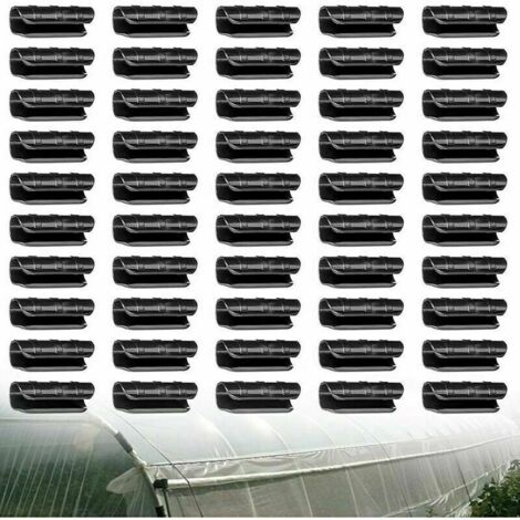 AGE Serre Tube Membrane clips - 50pcs - clips jardin de construction plantes en plastique Membrane Mesh connecteurs de tuyaux fixes accessoires outils serre jardin serre tunnel surface bâche 25mm serr