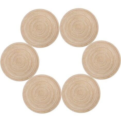 AGE Sets de table ronds 35cm –Lot de 6 en polypropylène et coton –Résistants à la chaleur jusqu'à 70℃ –Antidérapants et lavables
