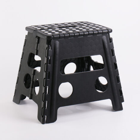AGE Tabouret Pliant Multifonctionnel Petit Tabouret Portable Banc en Plastique Étal de Maison Petit Tabouret Léger Convient aux Enfants, Adultes, Cuisine, Jardin et Salle de Bains Noir