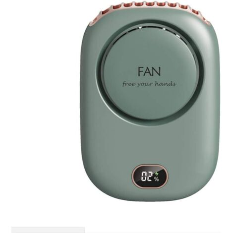 AGE Ventilateur de cou suspendu rechargeable mains libres Mini ventilateur de bureau portable personnel (vert)