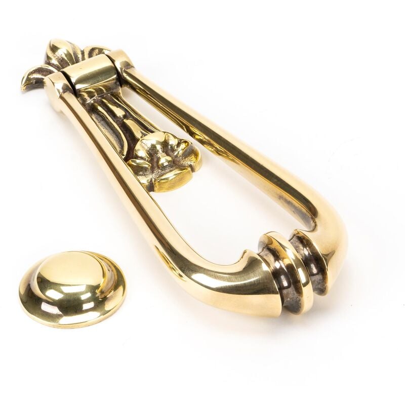 Aged Brass Loop Door Knocker - From The Anvil