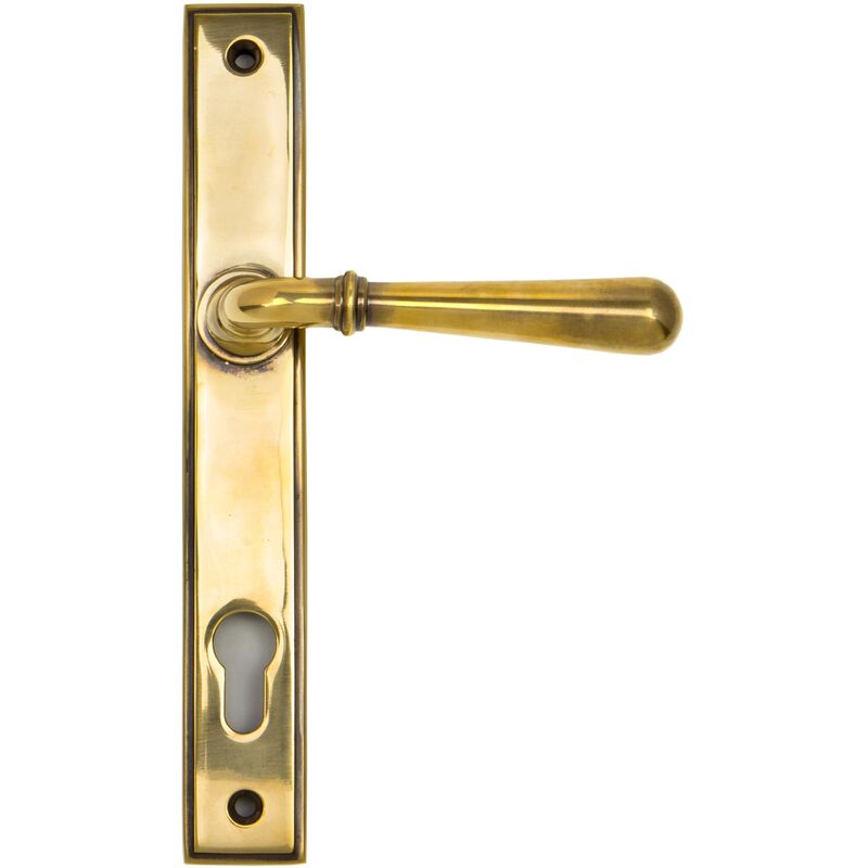 Aged Brass Newbury Slimline Lever Espag. Lock Set - From The Anvil