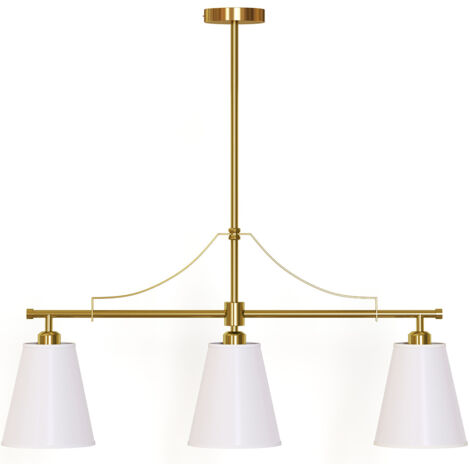 Aged Gold Metal Ceiling Pendant Lamp with 3 Shades - Bubles Gold