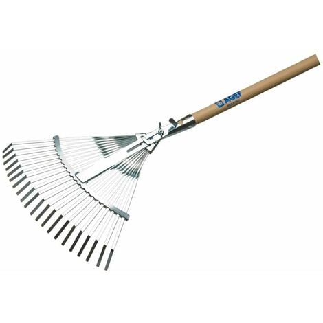 CFADDA Agef Rastrello Scopa Regolabile 21 Denti - Zincato - 39-48/29 cm