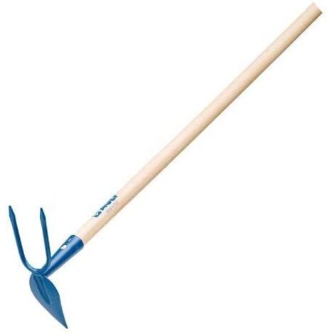 AGEF - ZAPPETTA A CUORE BIDENTE CANNA CONICA CON MANICO IN LEGNO - VERNICIATA BLU