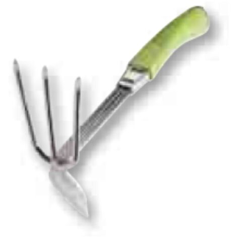AGEF - ZAPPETTINO A CUORE CON 3 DENTI INACCIAIO CROMATO - MANICO IN COPOLIMERO - COLORE VERDE