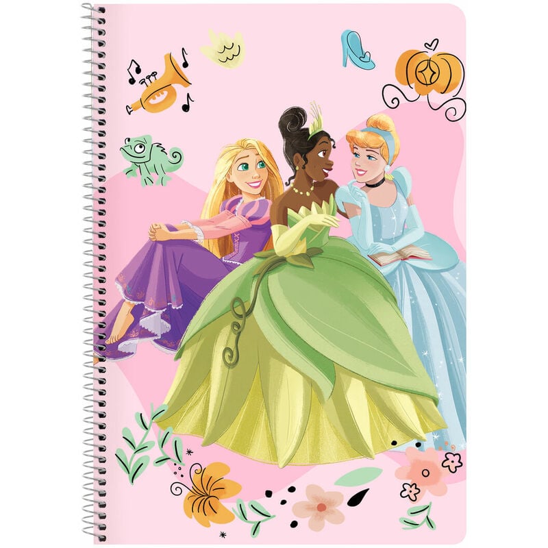 princesses disney - agenda magical beige rosa a4 80 pagine