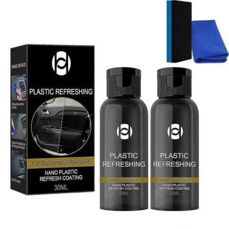Agent de rénovation pour plastiques, agent revitalisant pour plastiques, agent de remise en état pour pièces en plastique, revêtement nano-rénovateur pour plastiques (2 pièces)