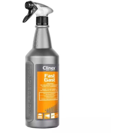 Agent pour nettoyer les saletés grasses de la cuisine pour hottes, plans de travail, sols, murs CLINEX FastGast 1L
