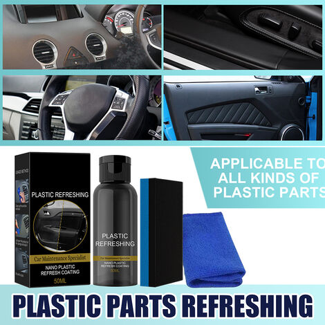 Agente de restauración de plástico para coche, limpiador de mantenimiento Interior, salpicadero, volante, restaurador de plástico con esponja, 30ml,CHINA