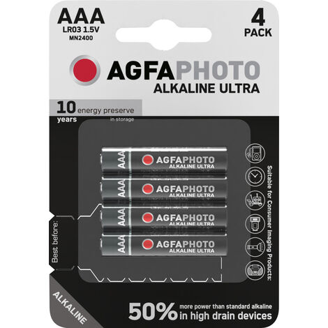 AGFAPHOTO Batterie Alkaline Ultra AAA 1.5V 4er Blister