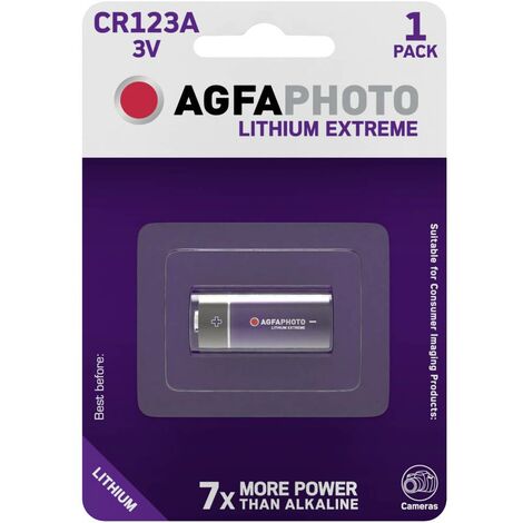 AgfaPhoto Batteria per fotocamera cr123a litio agfaphoto cr123 1300 mah 3 v 1 pz 