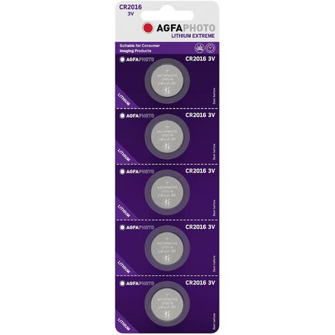 AgfaPhoto Pile bouton CR 2016 3 V 5 pc(s) lithium X240432