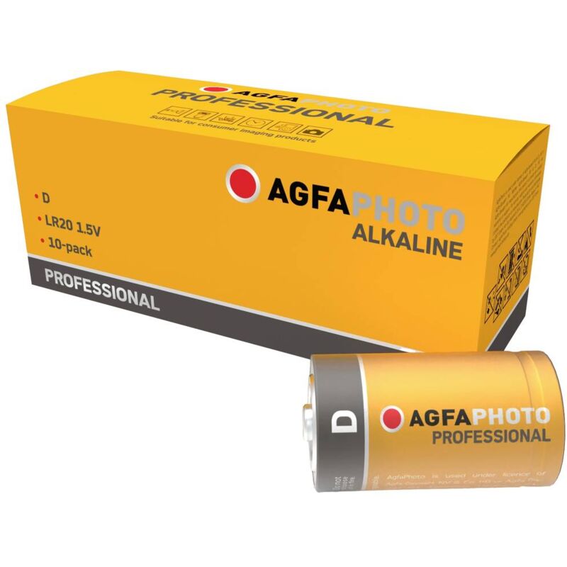 Photo Professional LR20 Pile LR20 (d) alcaline(s) 1.5 v 10 pc(s) - Agfa